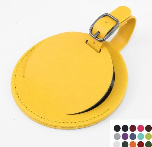 Belluno Coloured  PU Round Luggage Tag With A Security Flap